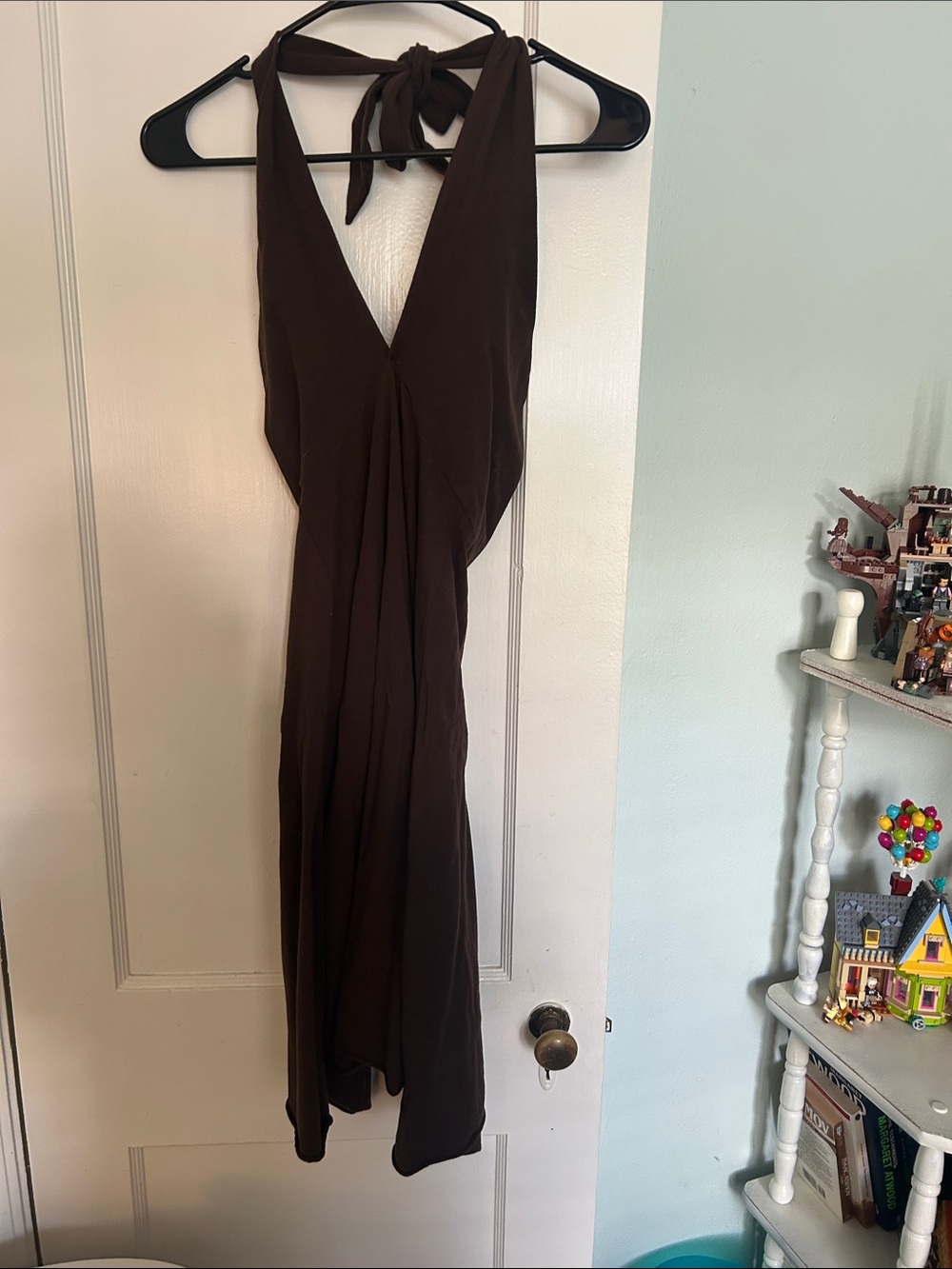 Vintage American Apparel Brown Halter Maxi Dress